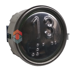 Модуль кнопочный  АК 1-01Кр/С (цифры от -2 до 30) с кодом Брайля, красная/синяя подсветка МЛЗ