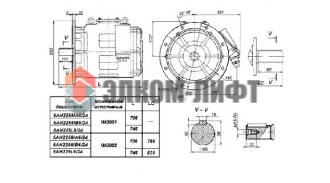 Электродвигатель 5АФ225МА6/24 ,9.0-2.25кВт, 1000-250обмин IM3002, Владимирский