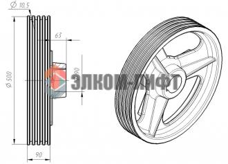 Шкив канатоведущий 500х4х10,5 2942200001 МЛЗ